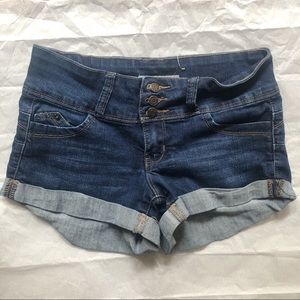 dark wash denim Guess shorts
